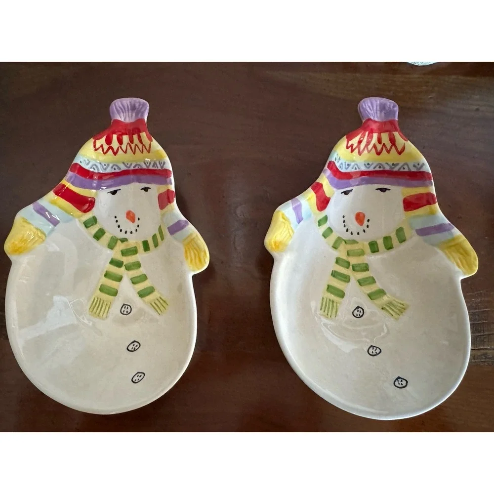 Oneida Snowmates‎ Snowman Candy Dishes (2) 8